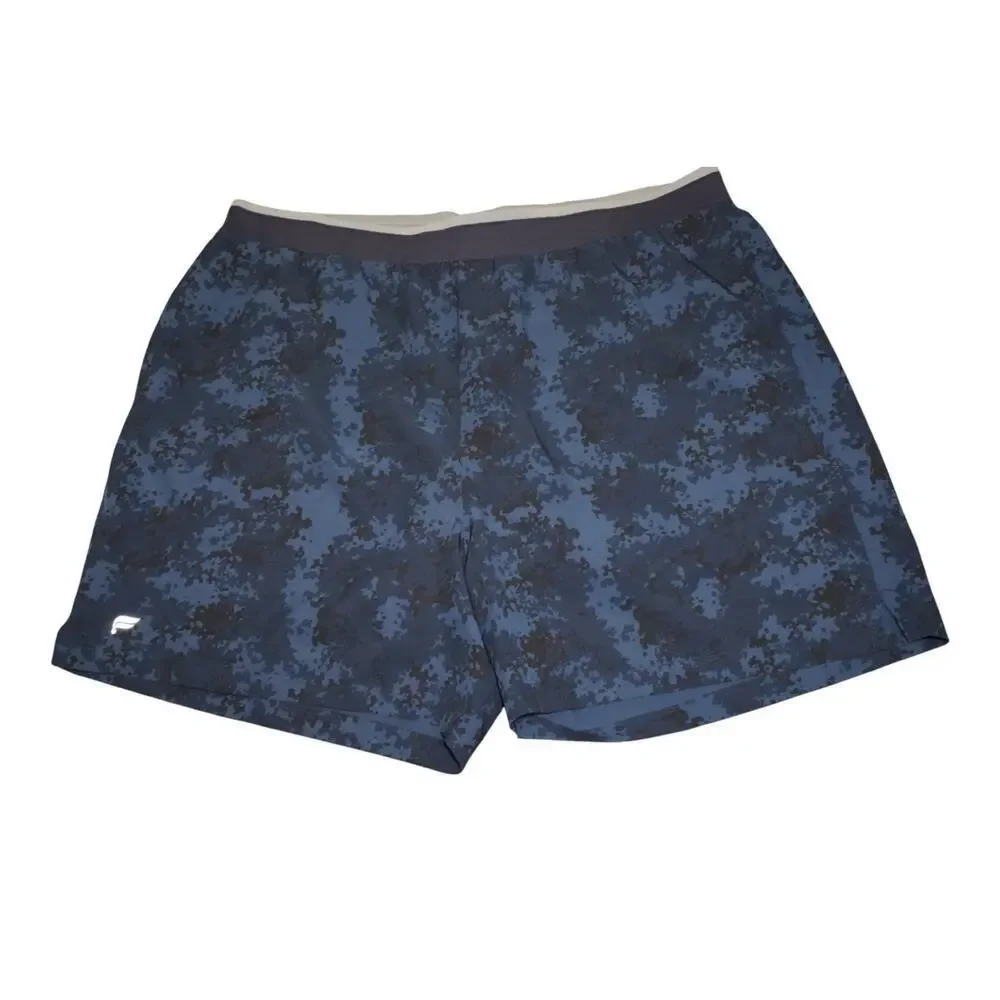 Fabletics Fundamental Short II Lined 5” Men’s XXL Blue Camo Print EUC